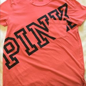 VS PINK Shirt w/ Large Logo and Pocket
